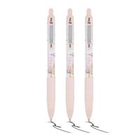 Z-GRIP Smooth Glam Black Ink Ballpoint Pens Pink Marble Pack of 3