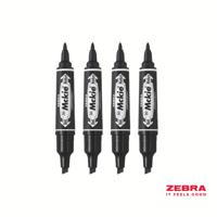 Zebra HI Mckie Bold Double Ended Black Ink Permanent Marker - Pack of 10