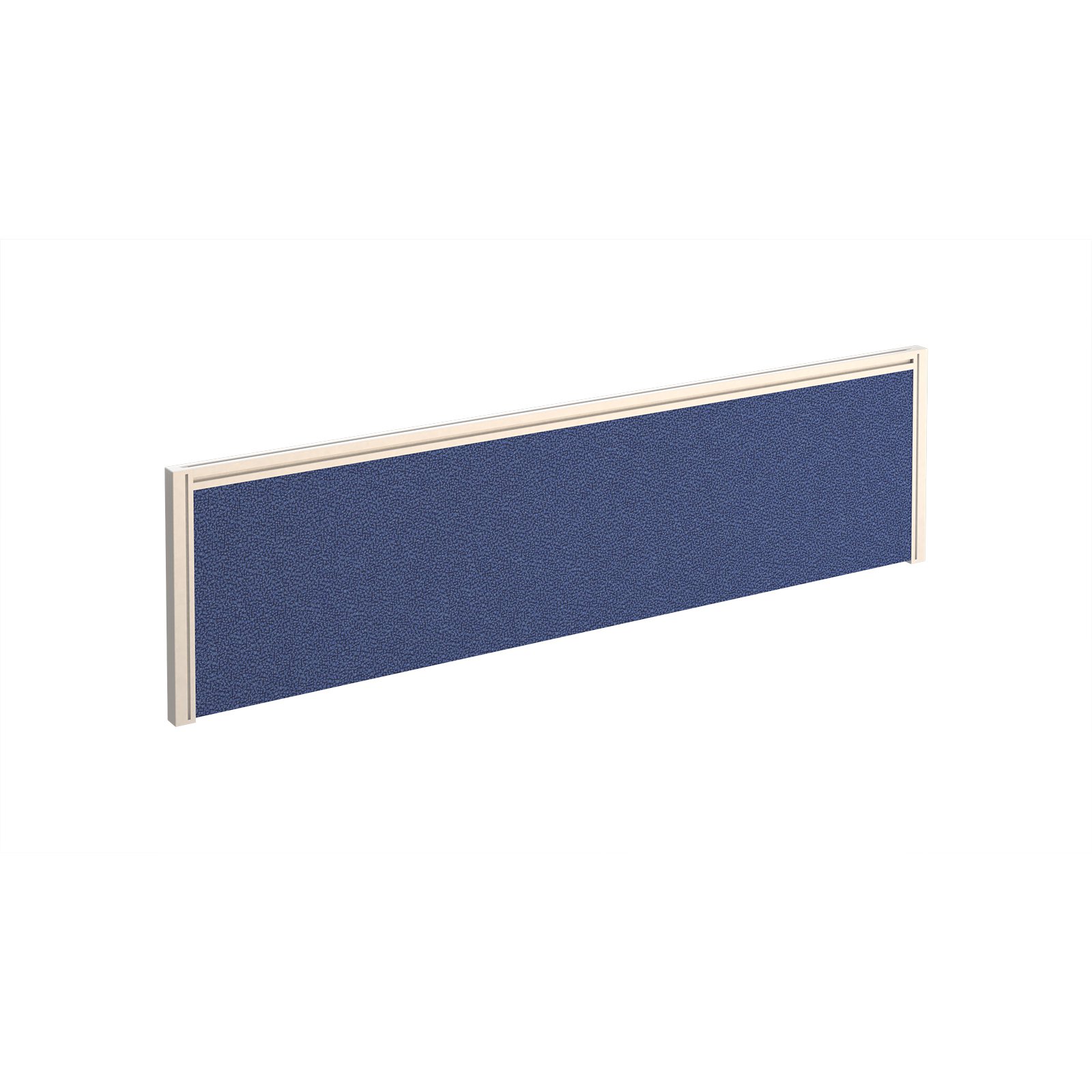 Straight fabric desktop screen 1400mm x 380mm - made to order fabric with white aluminium frame