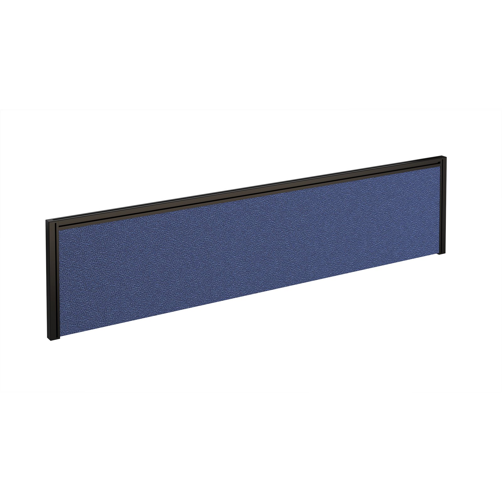 Straight fabric desktop screen 1600mm x 380mm - made to order fabric with black aluminium frame