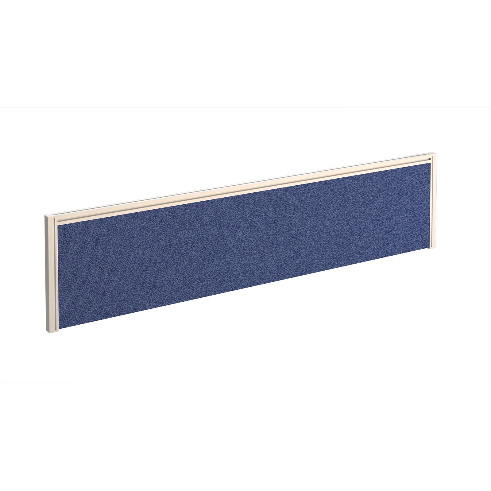 Straight fabric desktop screen 1600mm x 380mm - made to order fabric with white aluminium frame