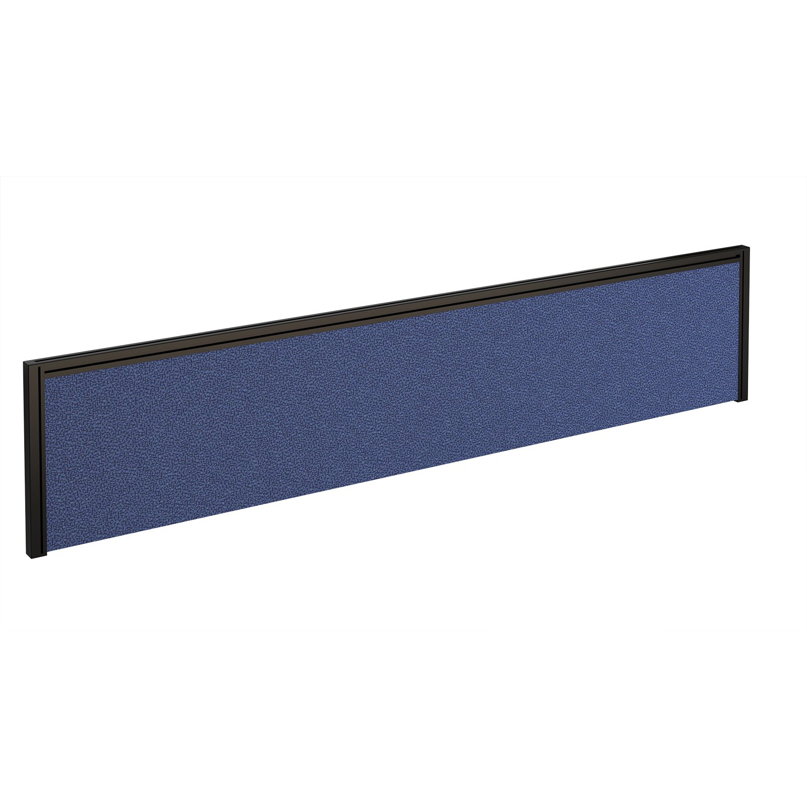 Straight fabric desktop screen 1800mm x 380mm - made to order fabric with black aluminium frame