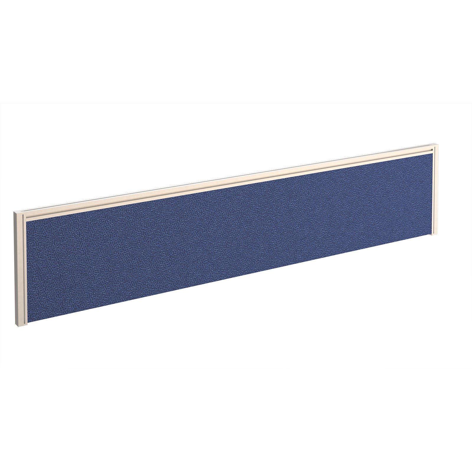 Straight fabric desktop screen 1800mm x 380mm - made to order fabric with white aluminium frame