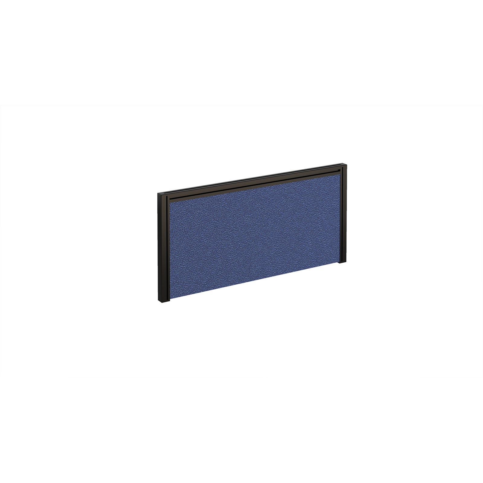 Straight fabric desktop return screen 785mm x 380mm - made to order fabric with black aluminium frame
