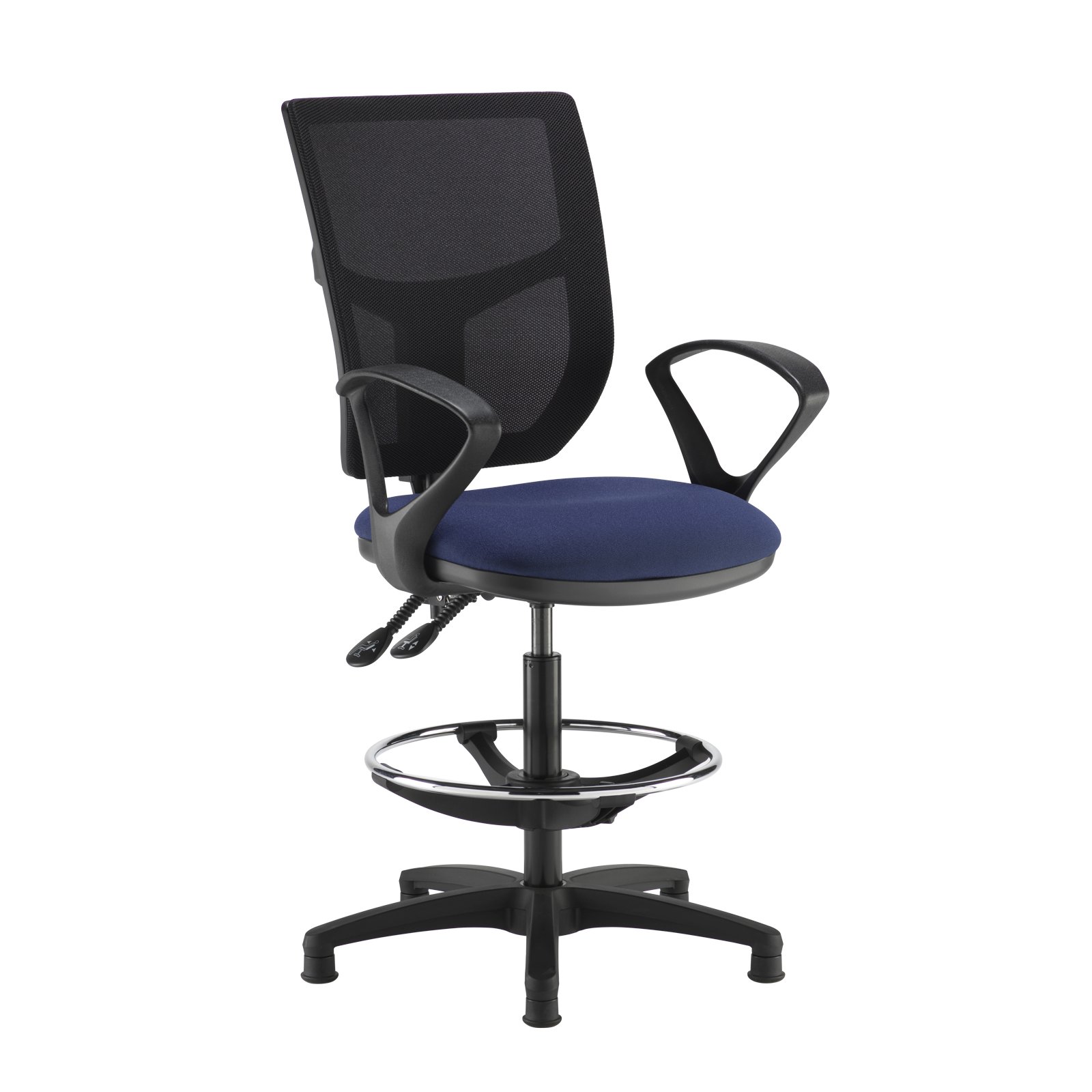 Altino mesh back draughtsman's chair with fixed arms - made to order