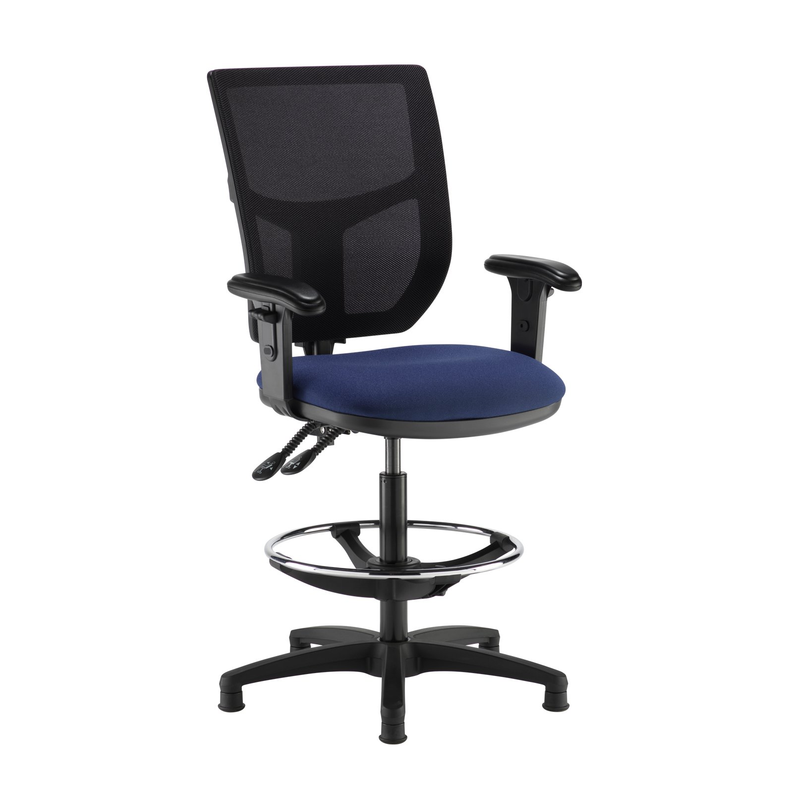 Altino mesh back draughtsman's chair with adjustable arms - made to order