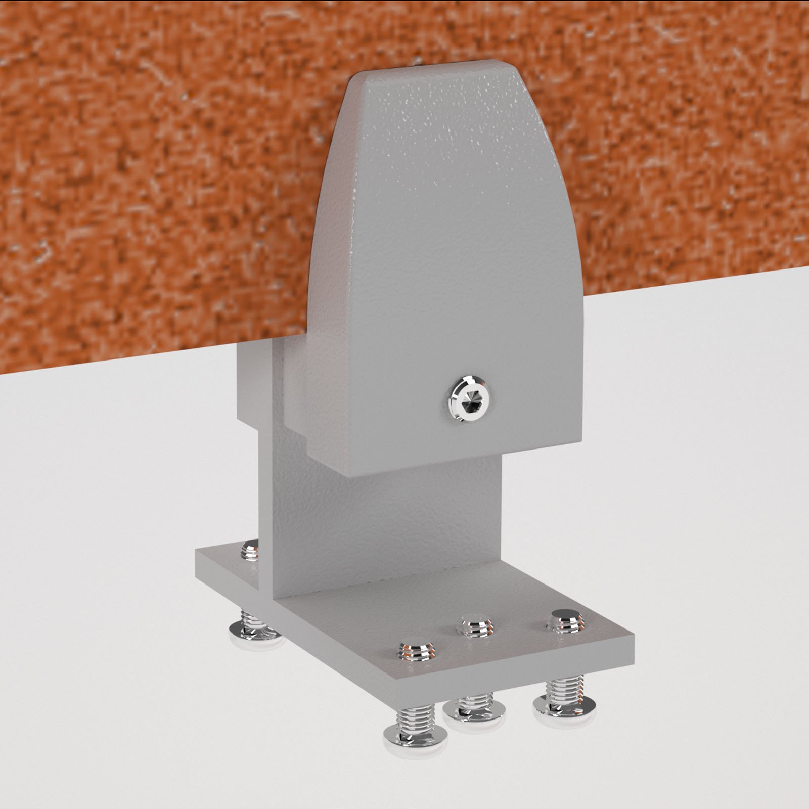 PET Double desk screen clamp bracket - White