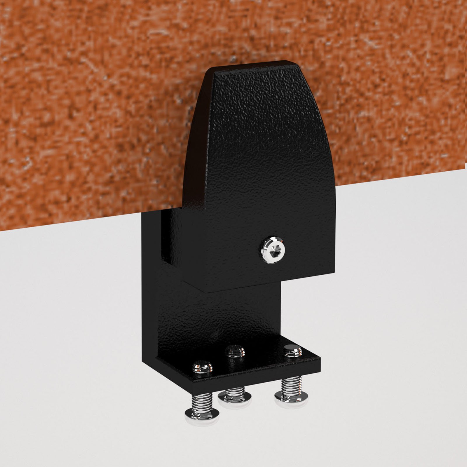 PET Single desk screen clamp bracket - Black