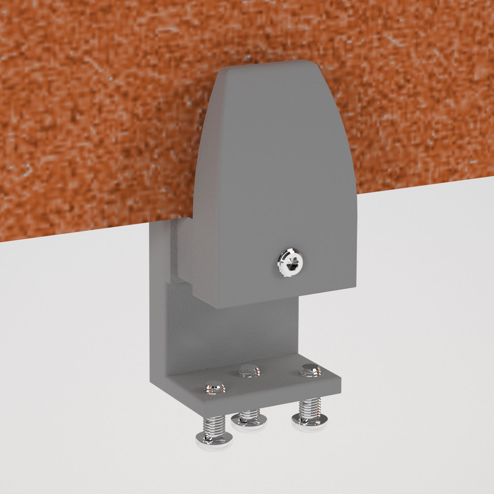PET Single desk screen clamp bracket - Silver