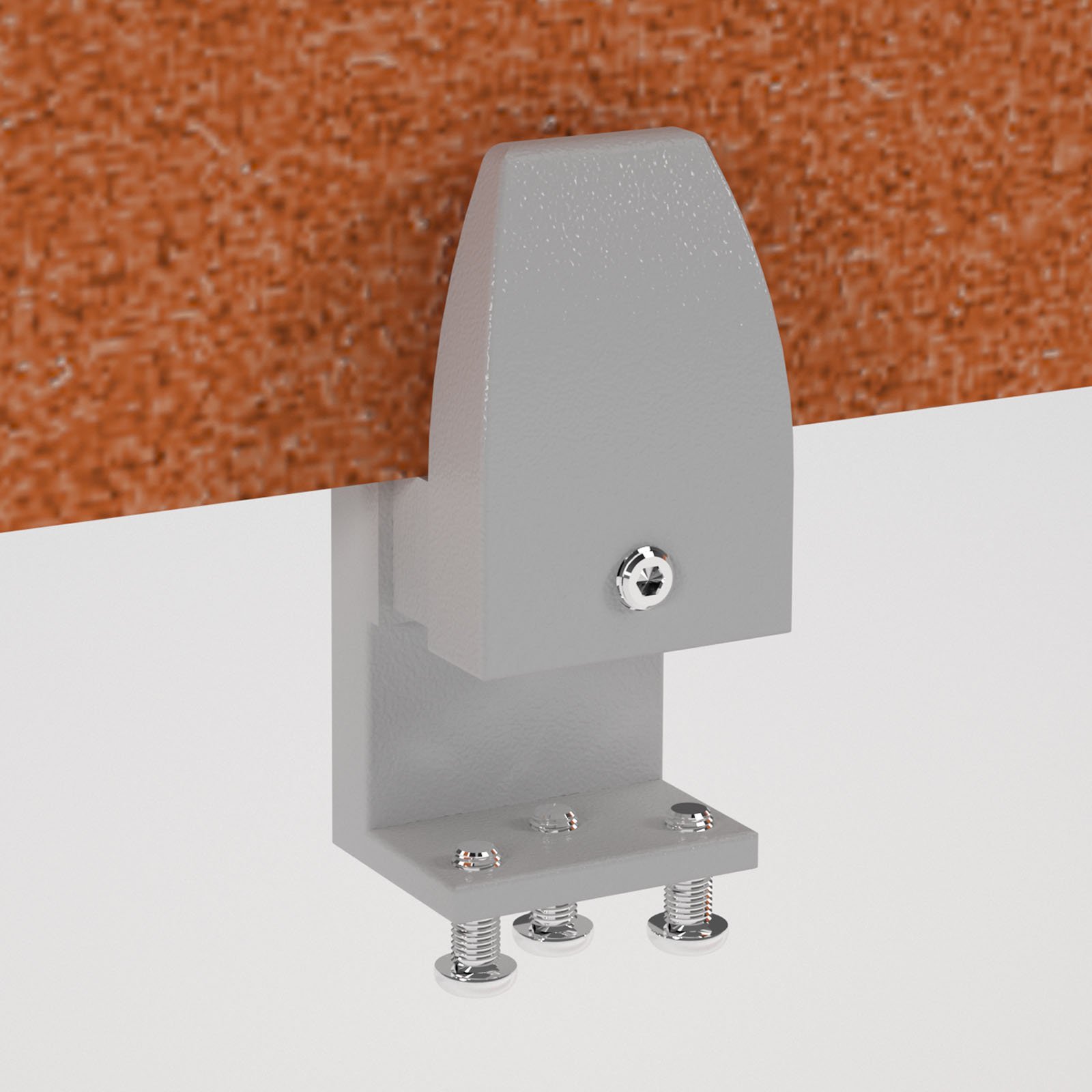 PET Single desk screen clamp bracket - White