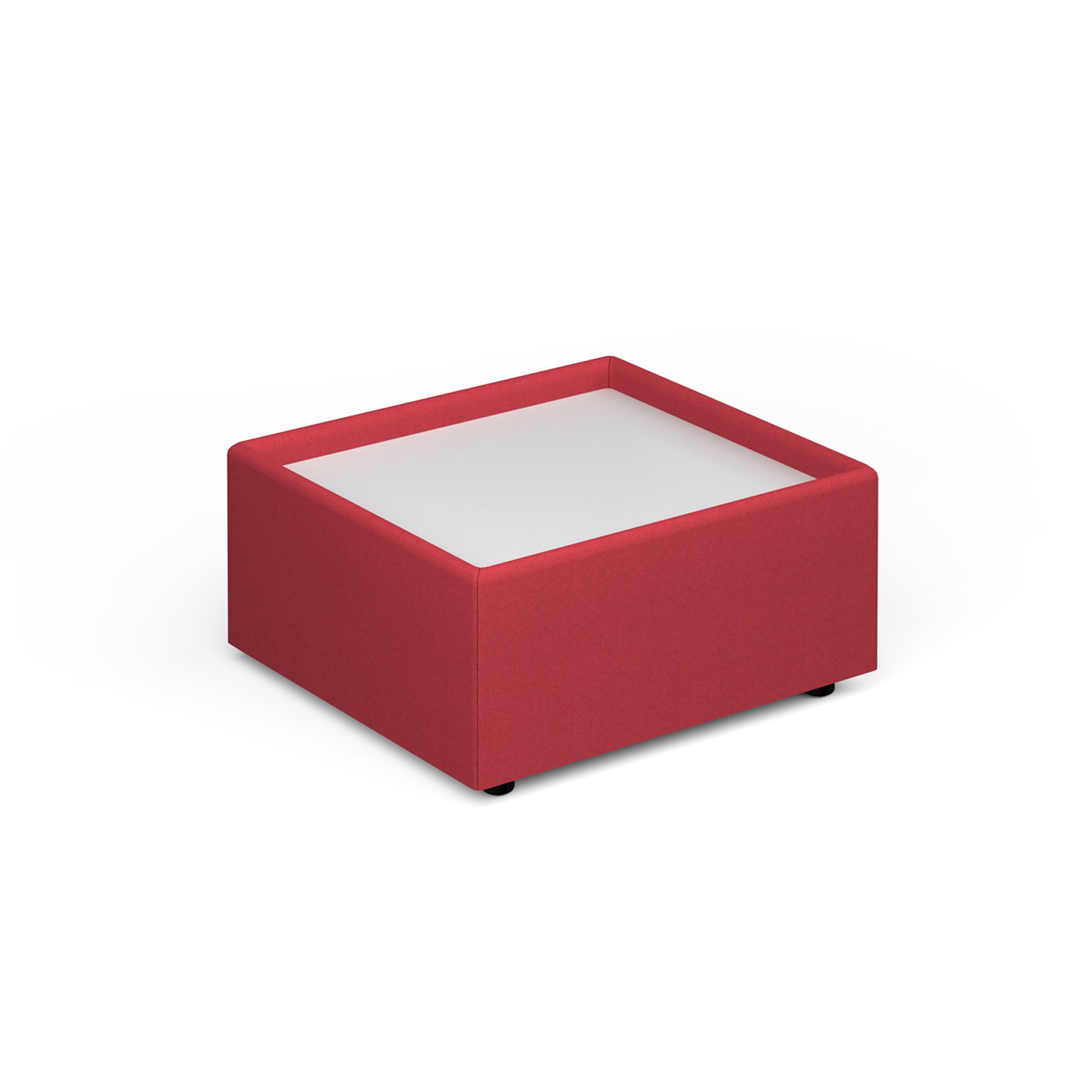 Alto modular reception seating wooden table - white top with made to order fabric base