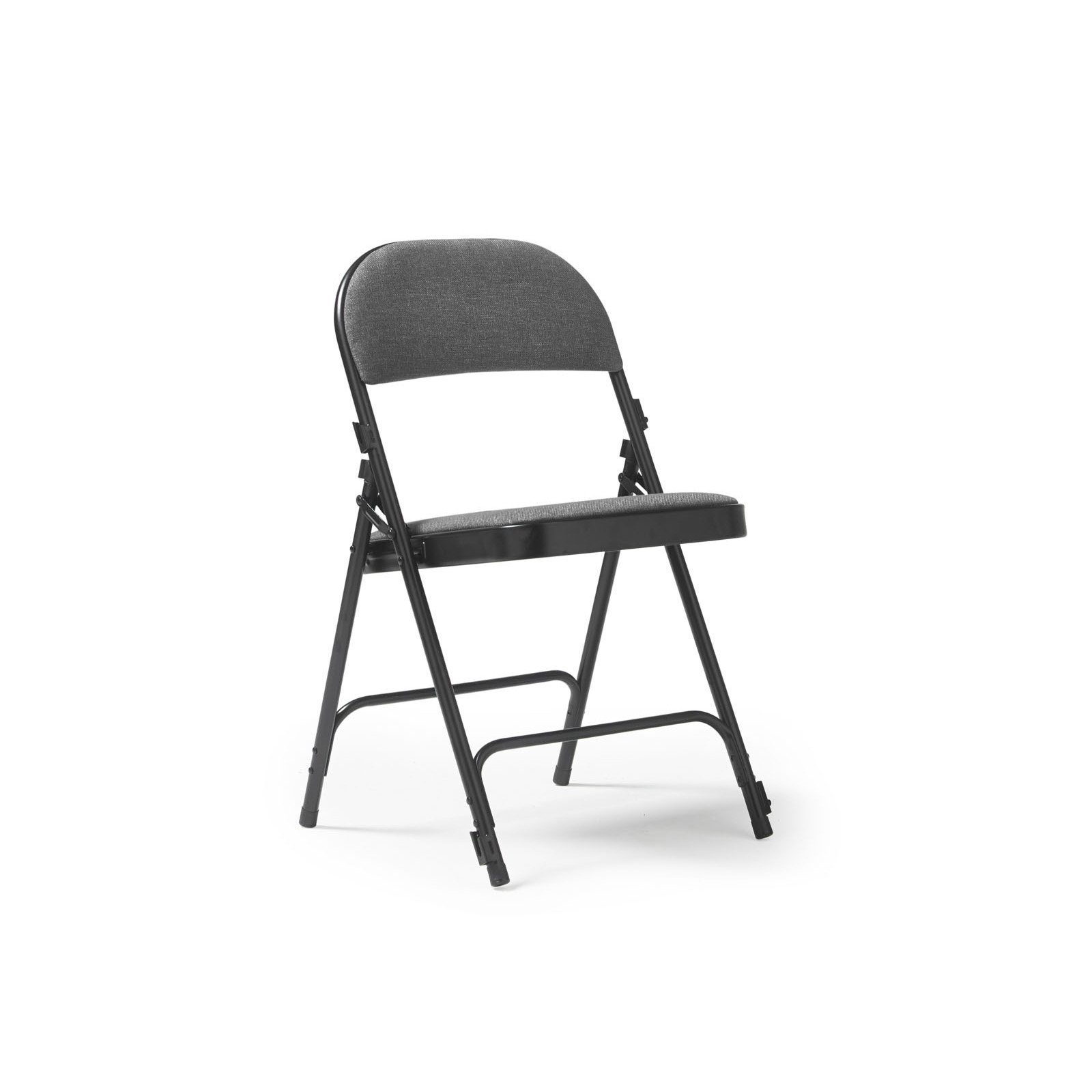 Aster steel folding chair with grey upholstered seat and back - 4 Units per box