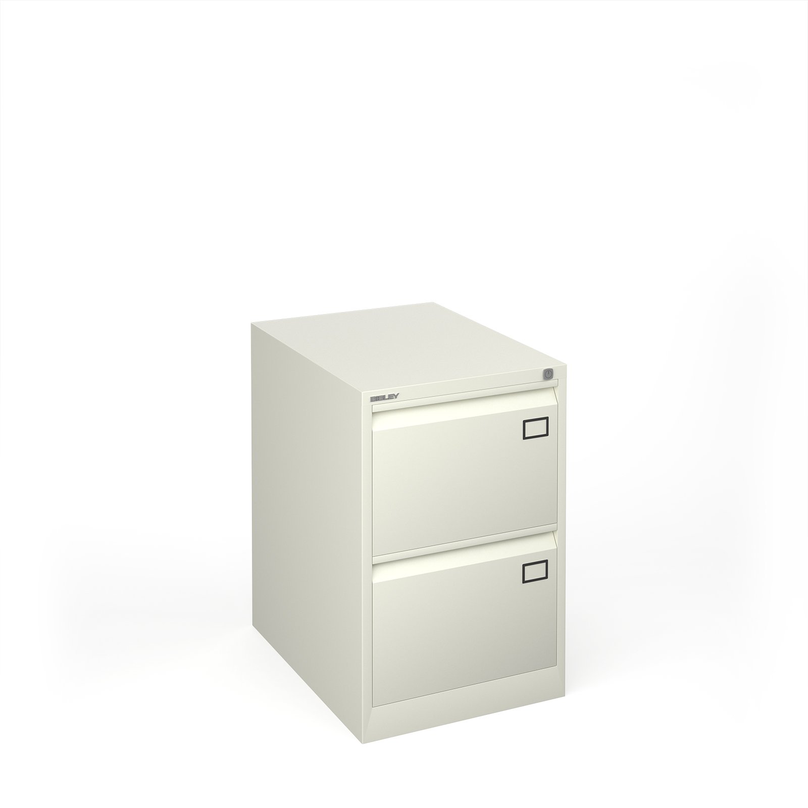 Steel 2 drawer filing cabinet 711mm high - white