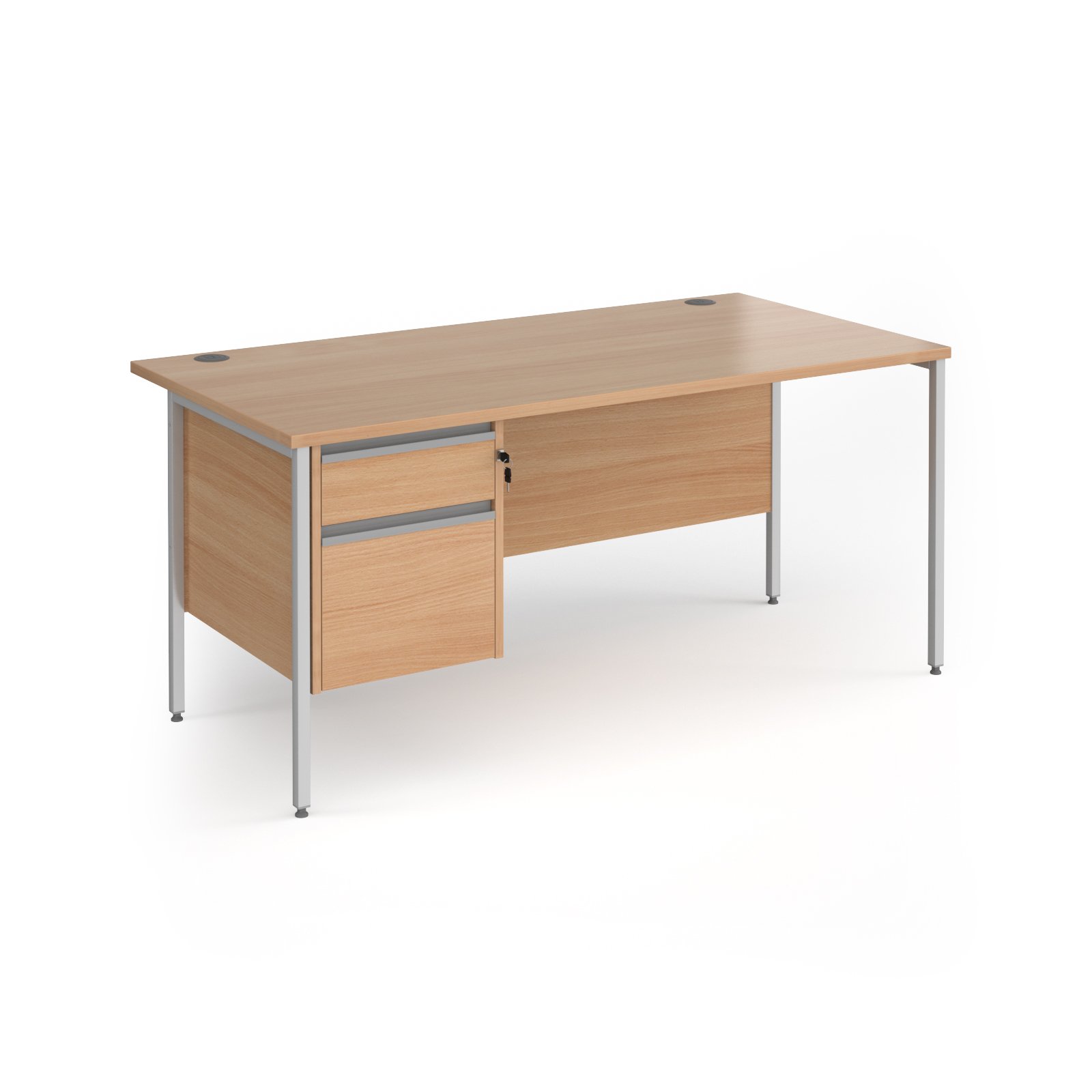 Contract 25 H-Frame straight desk with 2 drawer pedestal