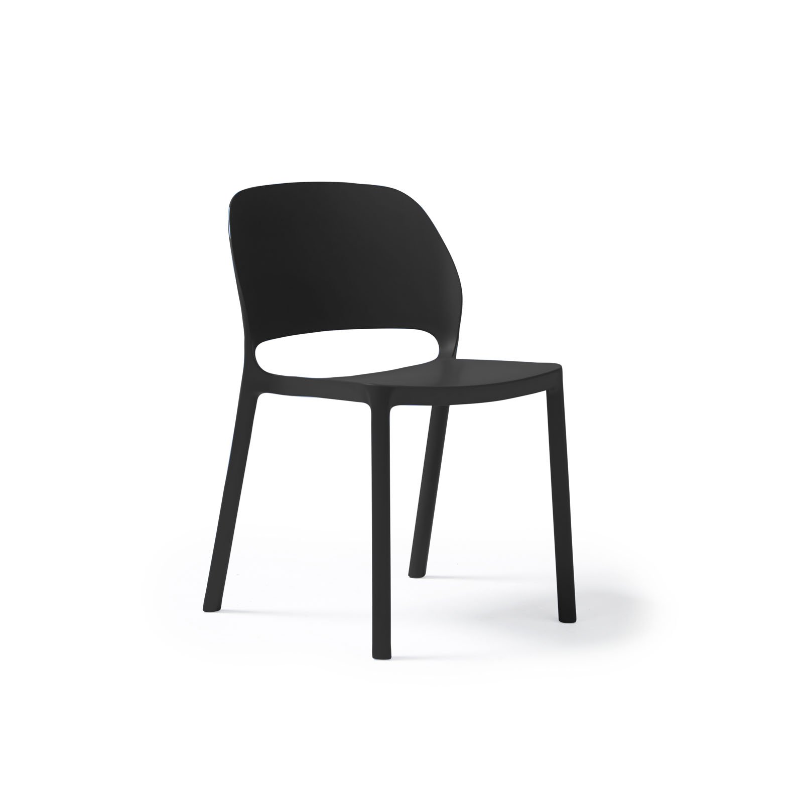 Contra one piece polypropylene chair in black