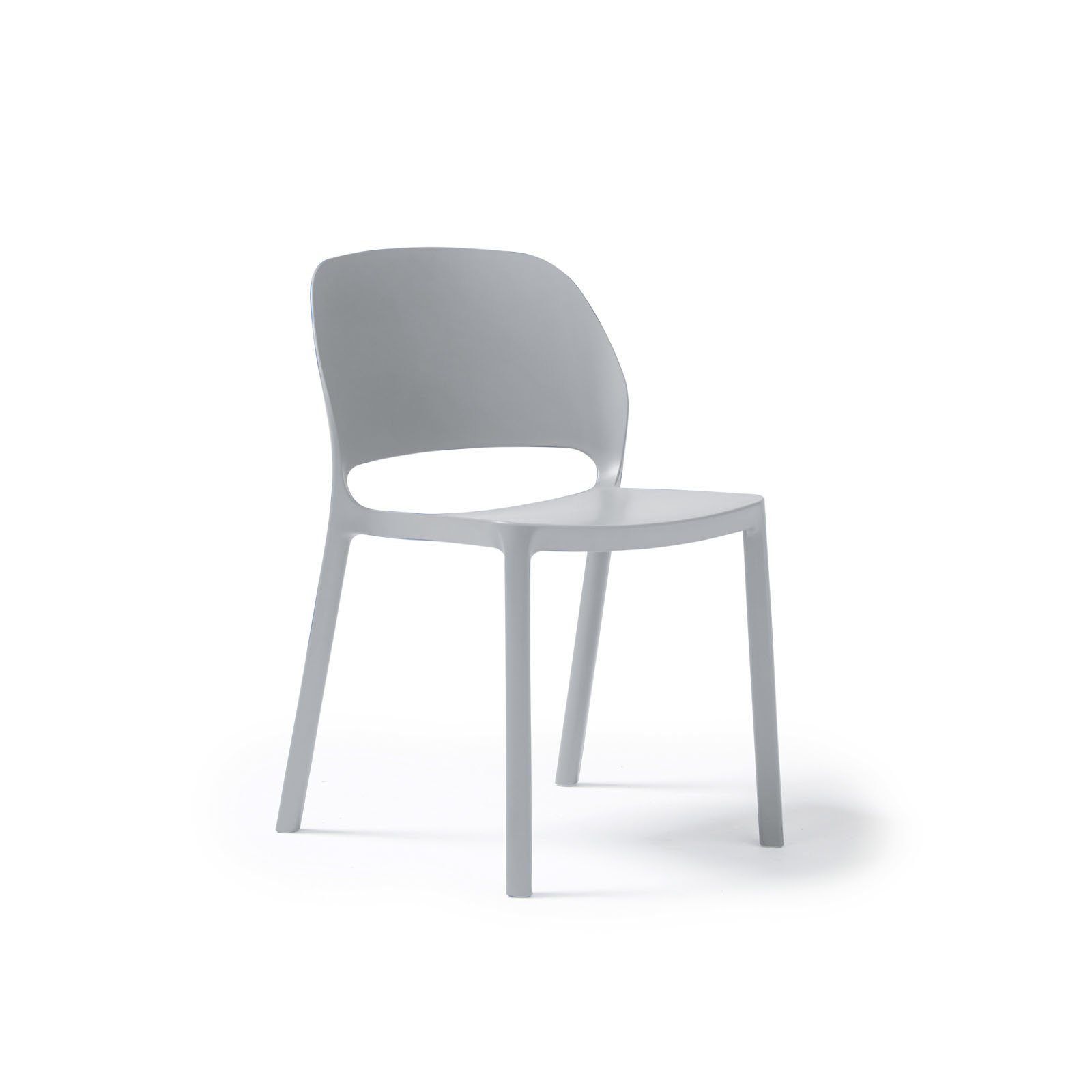 Contra one piece polypropylene chair in pearl grey
