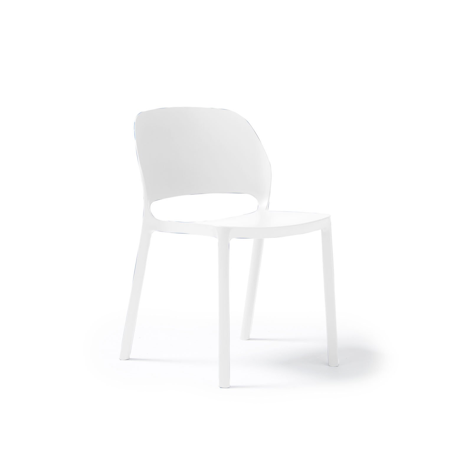 Contra one piece polypropylene chair in white