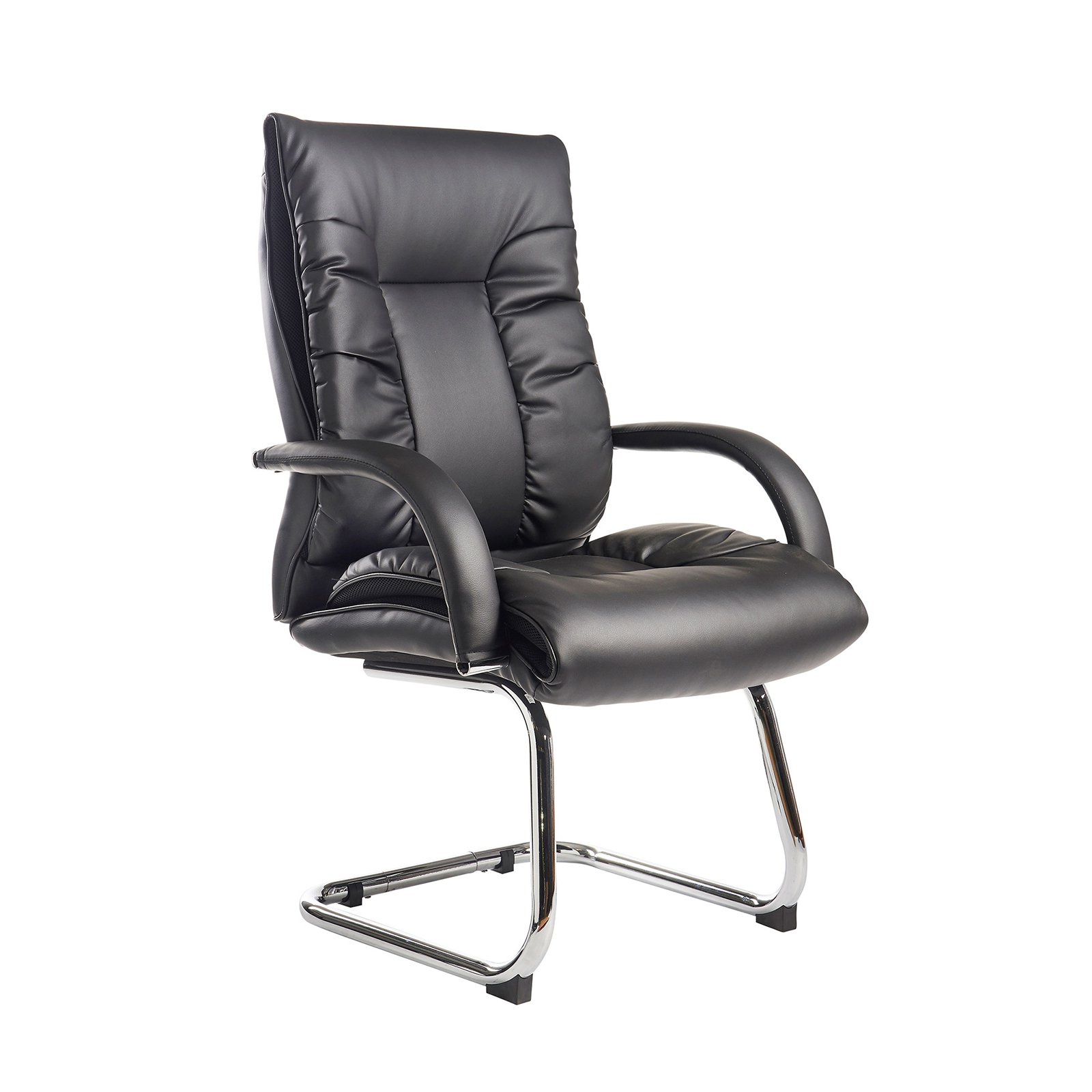 Derby high back visitors chair - black bonded leather