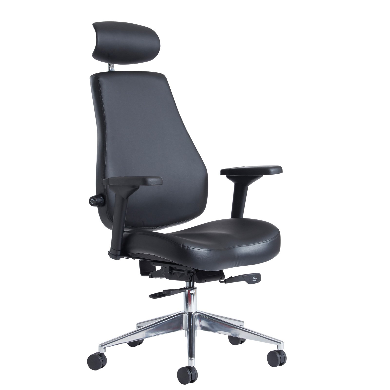 Franklin high back 24 hour task chair - black bonded leather