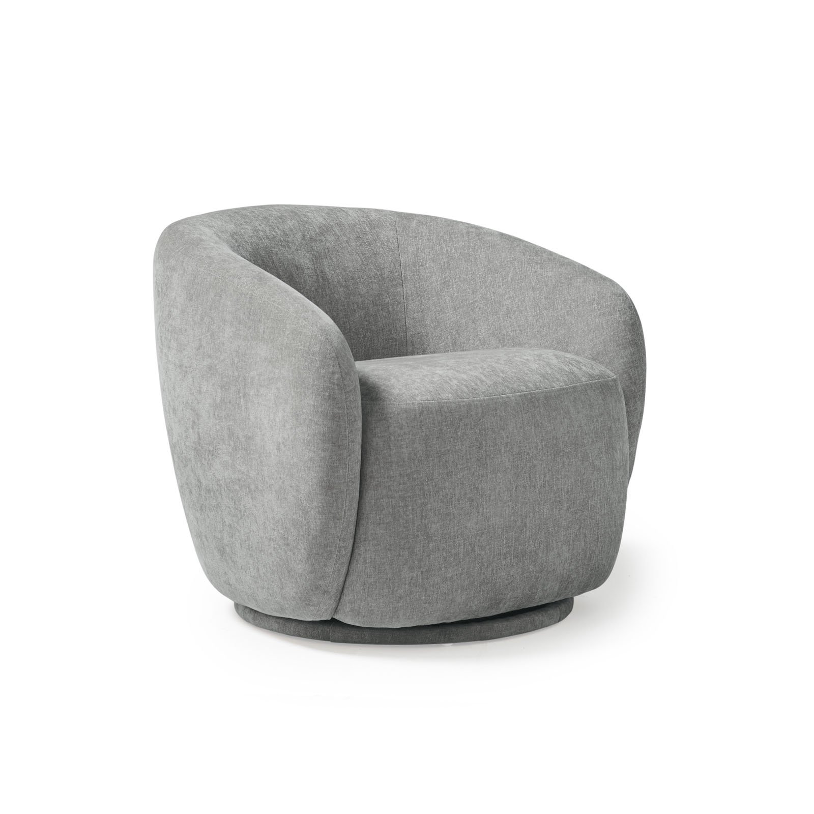 Grace single swivel club chair in warm grey