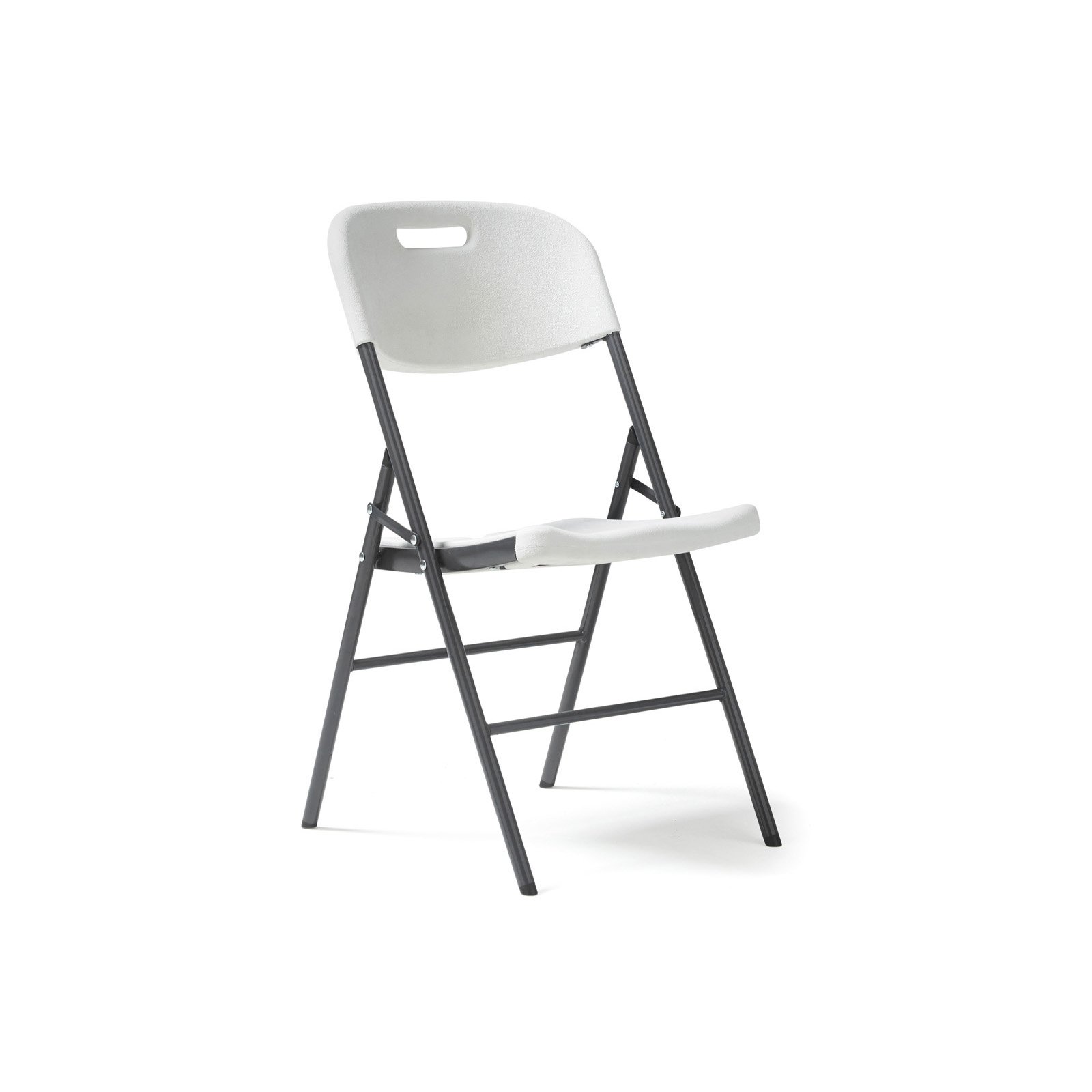 Hebe steel folding chair with blow moulded seat and back - 4 Units per box - White