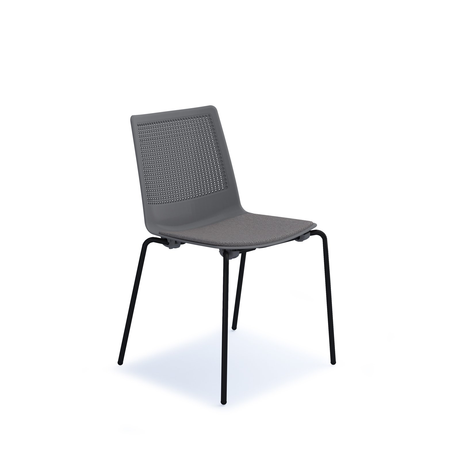 Harmony multi-purpose chair with seat pad and black 4 leg frame - grey