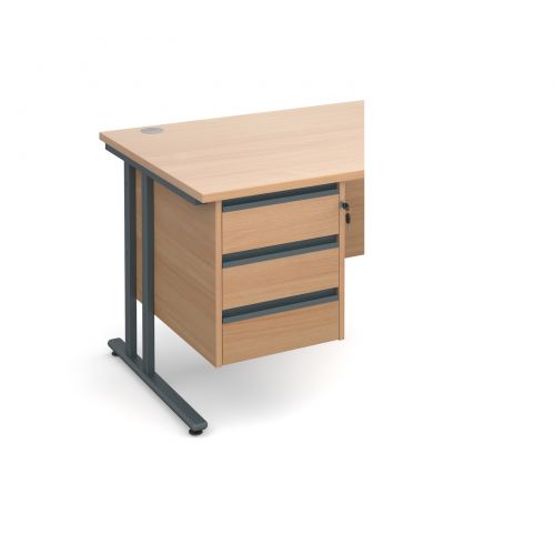 Maestro 25 GL 3 drawer fixed pedestal - beech