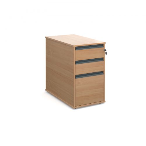 Maestro desk end 3 drawer pedestal 746mm deep - beech