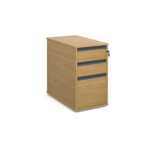 Maestro desk end 3 drawer pedestal 746mm deep - oak