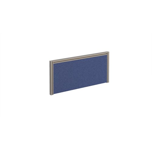 Straight fabric desktop return screen 785mm x 380mm - made to order fabric with silver aluminium frame