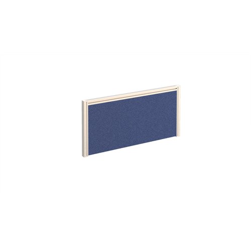 Straight fabric desktop return screen 785mm x 380mm - made to order fabric with white aluminium frame