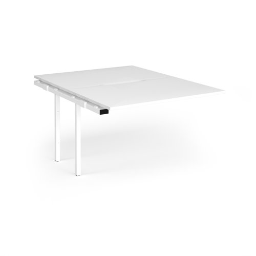 Connex Angled 1200 x 1600 x 725mm Back to Back Add On Bay - White Frame / White Top