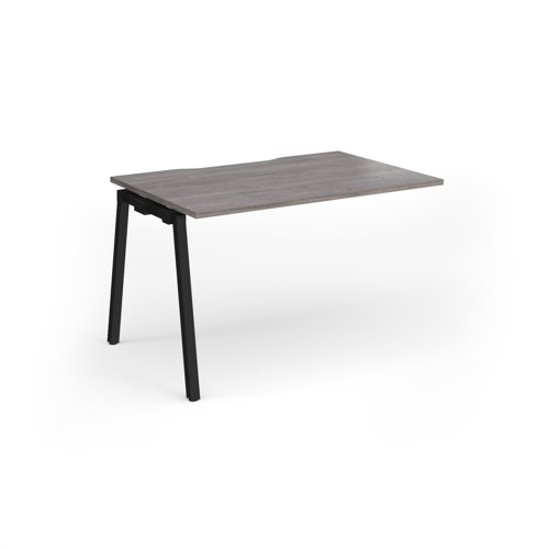 Connex Angled 1200 x 800 x 725mm Single Add On Bay - Black Frame / Grey Oak Top