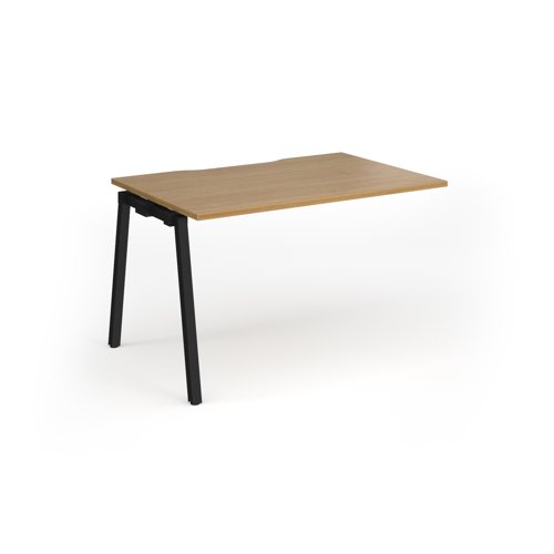 Connex Angled 1200 x 800 x 725mm Single Add On Bay - Black Frame / Oak Top