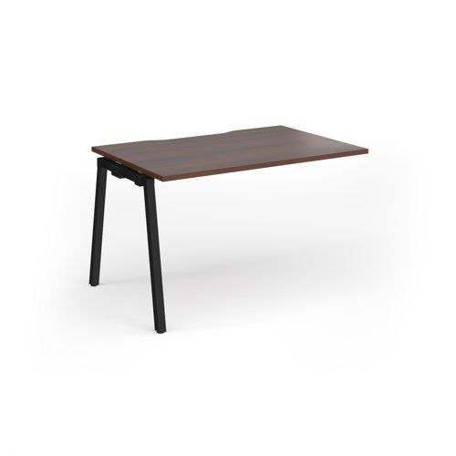 Connex Angled 1200 x 800 x 725mm Single Add On Bay - Black Frame / Walnut Top