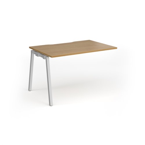 Connex Angled 1200 x 800 x 725mm Single Add On Bay - Silver Frame / Oak Top