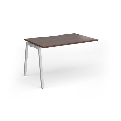 Connex Angled 1200 x 800 x 725mm Single Add On Bay - Silver Frame / Walnut Top