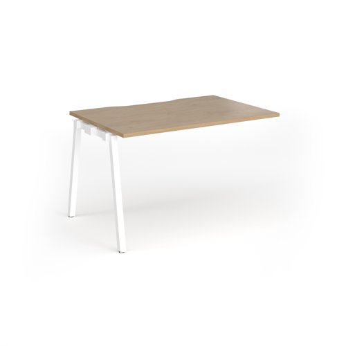 Connex Angled 1200 x 800 x 725mm Single Add On Bay - White Frame / Kendal Oak Top