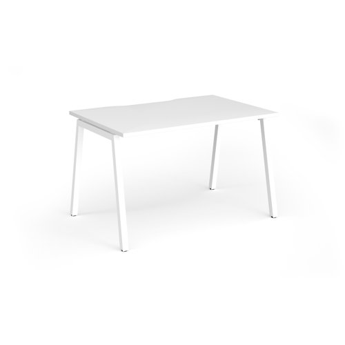 Connex Angled 1200 x 800 x 725mm Single Desk - White Frame / White Top