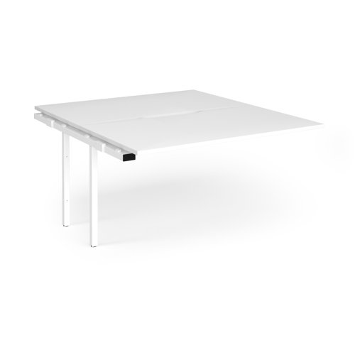 Connex Angled 1400 x 1600 x 725mm Back to Back Add On Bay - White Frame / White Top