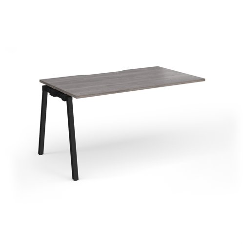 Connex Angled 1400 x 800 x 725mm Single Add On Bay - Black Frame / Grey Oak Top