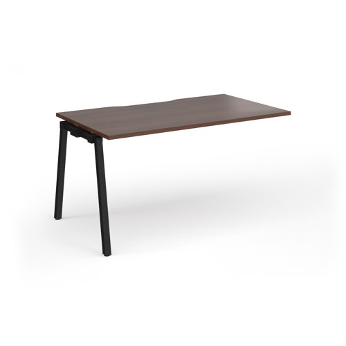 Connex Angled 1400 x 800 x 725mm Single Add On Bay - Black Frame / Walnut Top