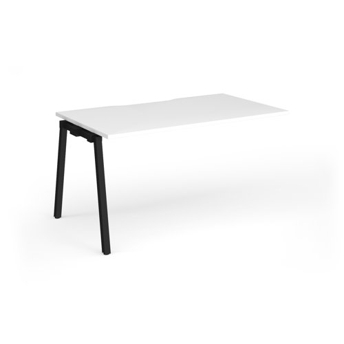 Connex Angled 1400 x 800 x 725mm Single Add On Bay - Black Frame / White Top