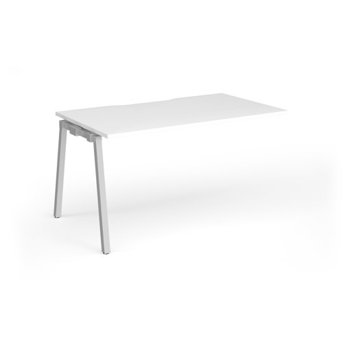 Connex Angled 1400 x 800 x 725mm Single Add On Bay - Silver Frame / White Top