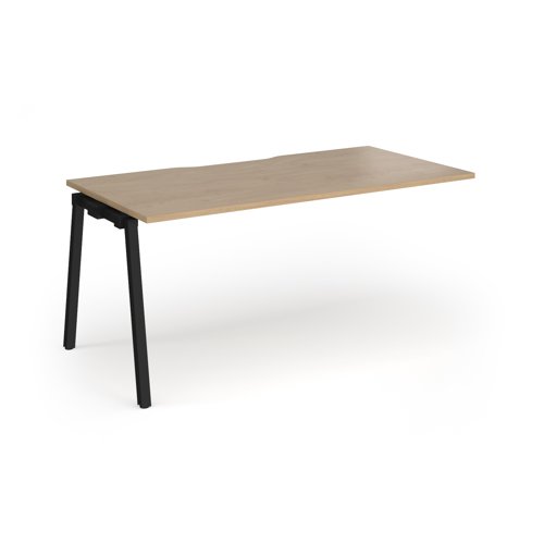 Connex Angled 1600 x 800 x 725mm Single Add On Bay - Black Frame / Kendal Oak Top