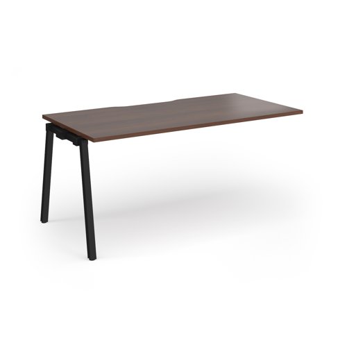 Connex Angled 1600 x 800 x 725mm Single Add On Bay - Black Frame / Walnut Top