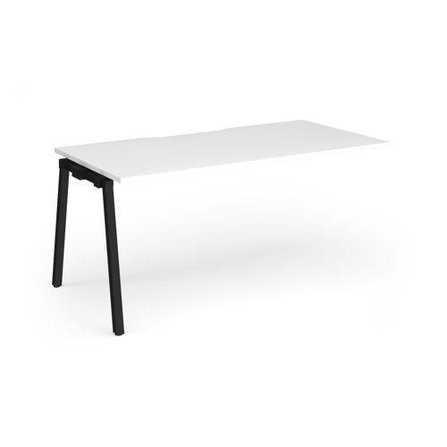 Connex Angled 1600 x 800 x 725mm Single Add On Bay - Black Frame / White Top