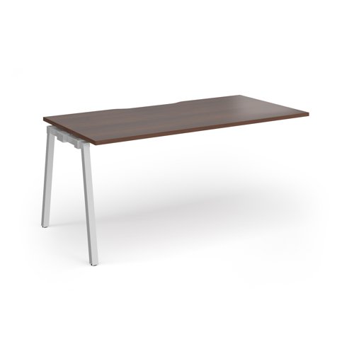 Connex Angled 1600 x 800 x 725mm Single Add On Bay - Silver Frame / Walnut Top