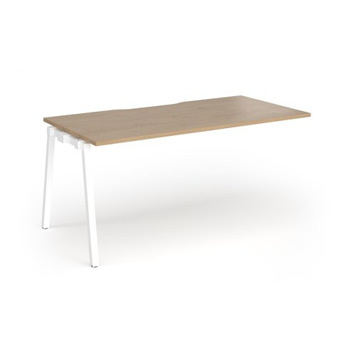 Connex Angled 1600 x 800 x 725mm Single Add On Bay - White Frame / Kendal Oak Top