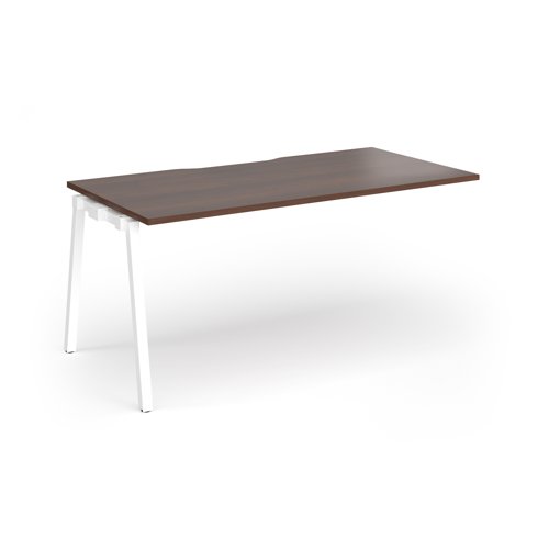 Connex Angled 1600 x 800 x 725mm Single Add On Bay - White Frame / Walnut Top